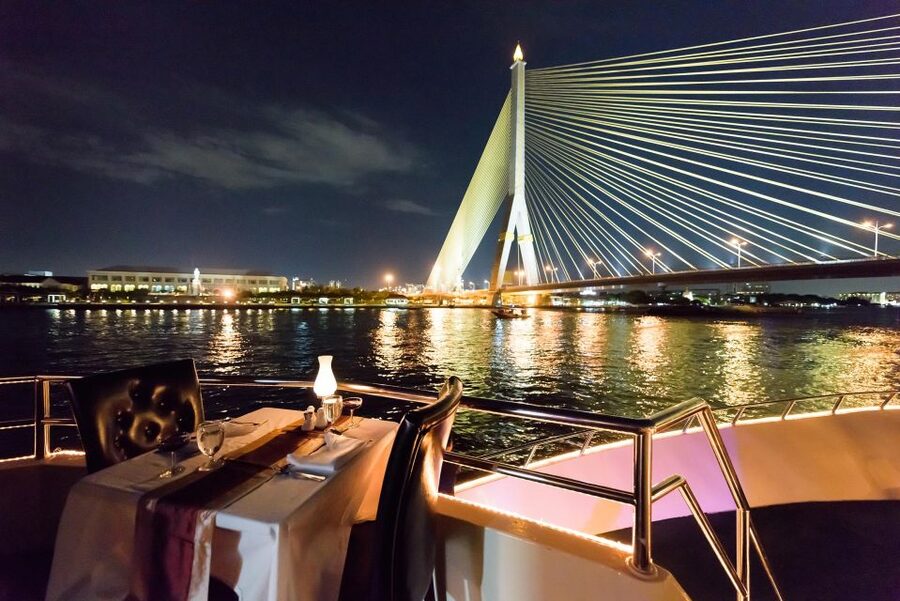 Bangkok: Chao Phraya Princess Dinner Cruise Ticket - The evening route from King Taksin Bridge to Rama VIII Bridge