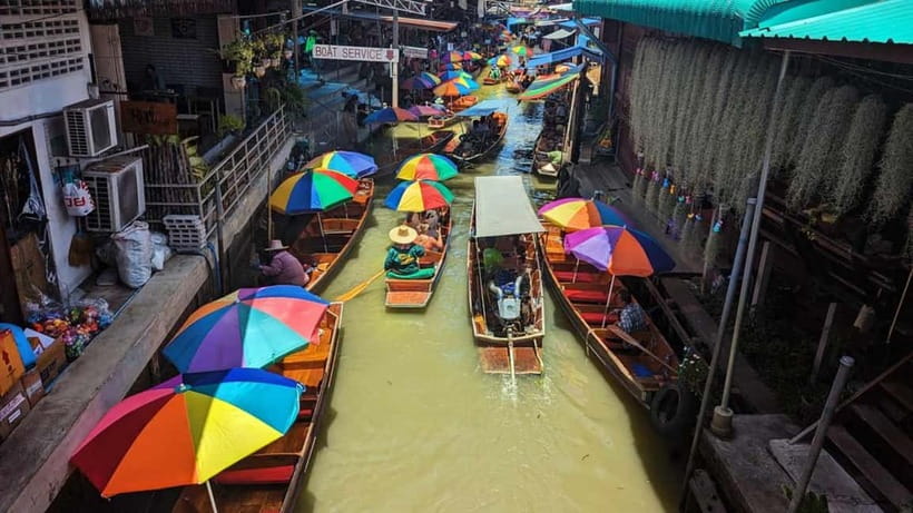 Bangkok: Floating Market & Railway Market with Hotel Pick Up - Maeklong Railway Market and the train that cuts through it