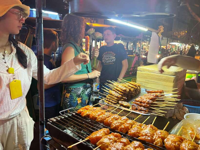 Bangkok Tuk-Tuk by Night with Chinatown Street Food Meal - The Giant Swing and the illuminated temple district