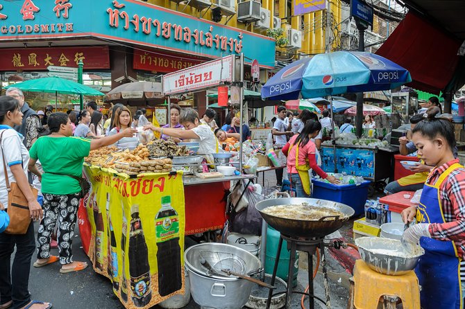 Bangkok Tuk Tuk Walk & Temple Tour With Wat Pho, Arun & Traimit - Walking Yaowarat Road in Bangkok’s Chinatown