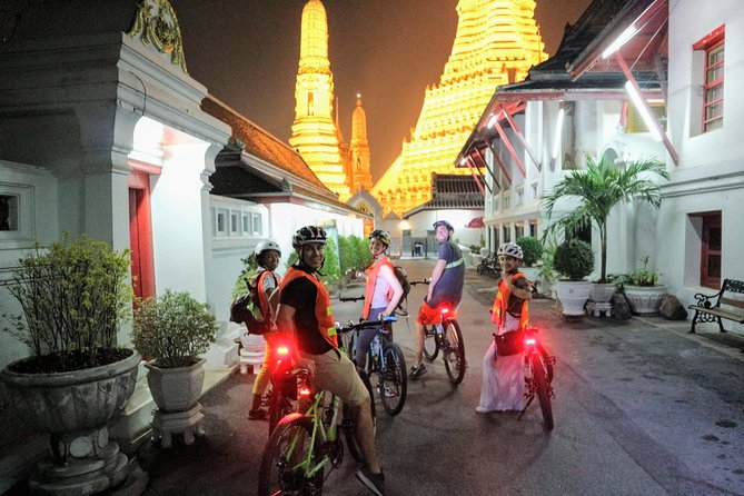 Bike Bangkok at Night with Thai Dinner - Wat Arun after dark, then across the river