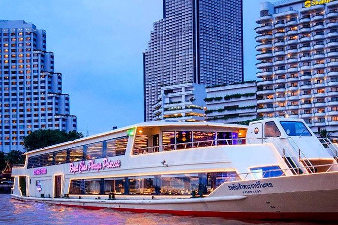 Chaophraya Princess Dinner Cruise in Bangkok with Hotel Pickup - Bangkok from the river after dark