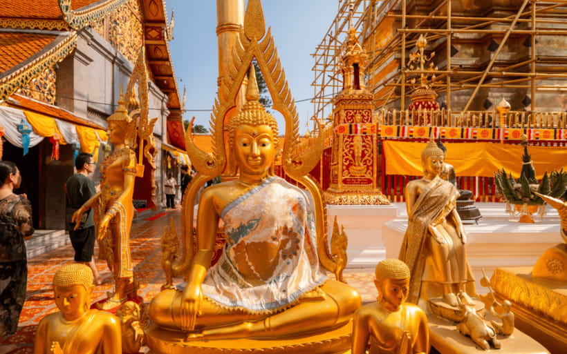 Chiang Mai: Doi Suthep Temple and Waterfall by Songtaew Trio - Wat Phra That Doi Suthep: Chiang Mai’s big temple view