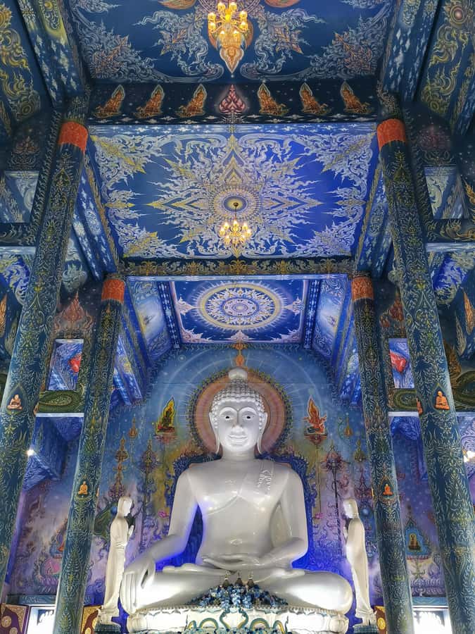 Chiang Rai: White, Blue, Red Temples, Long Neck Tour - Wat Rong Suea Ten, the Blue Temple