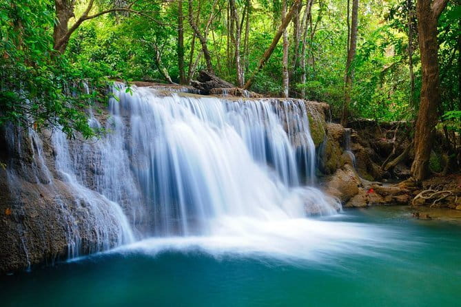 Floating and Railway Markets and Erawan Waterfall (Group Tour) - Three hours at Erawan National Park