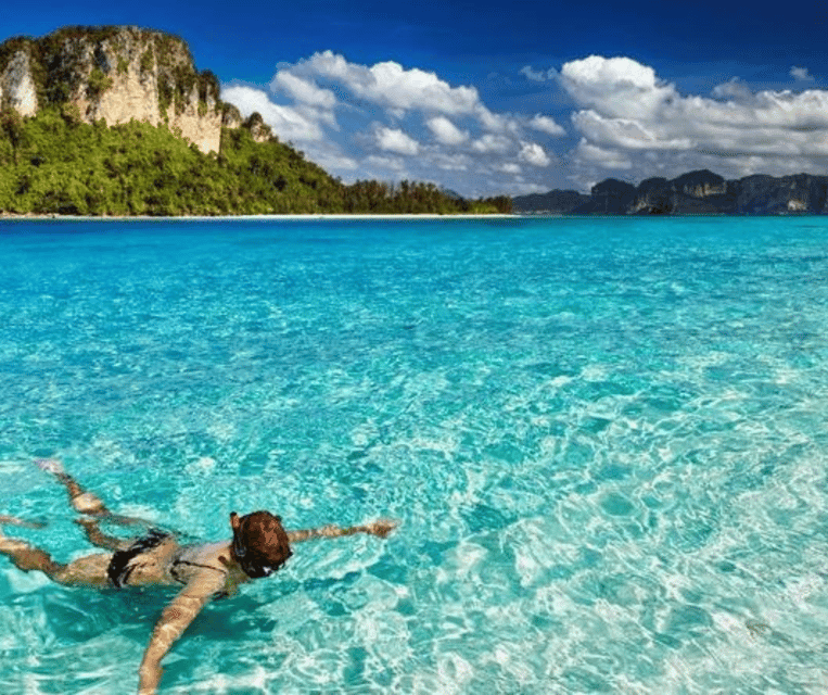 From Aonang: 4 Islands one day tour with Lunch - Chicken Island for rocks and snorkeling