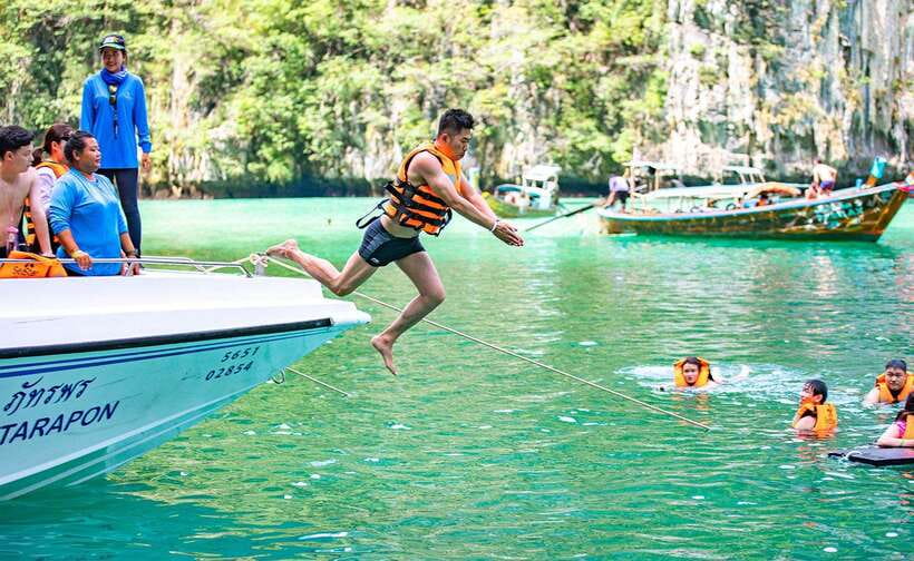 From Krabi: Maya Bay, Bamboo & Phi Phi Islands Day Tour - The morning starts with a pier briefing and a fast crossing