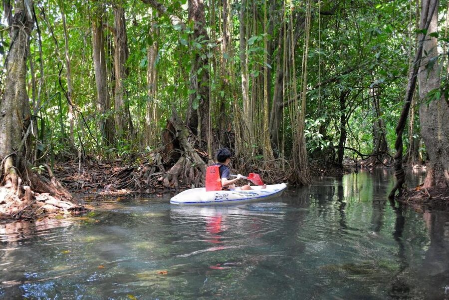 Kayaking and swiming klongrood - Reaching the crystal lagoon