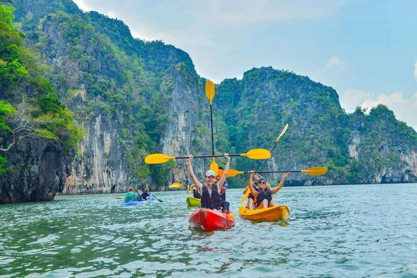 Ko Lanta: Full-Day Mangrove and Sea Cave Kayaking Experience - Koh Talabeng’s cliffs, caves, and beach lunch