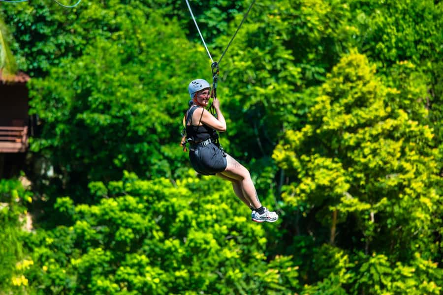 Ko Pha Ngan: Sky-High Zipline & Wang Sai Waterfall Views - A high view of Wang Sai Waterfall