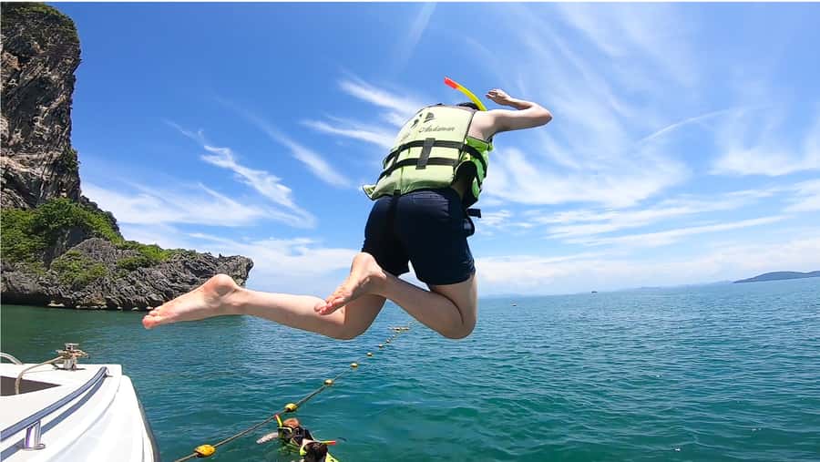 Krabi: 4 Islands Day Tour by Speedboat or Longtail Boat - Chicken Island and the snorkeling stop