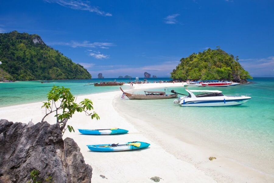 Krabi: 4 Islands Day Trip by Speedboat Including Lunch Box - Chicken Island for rocks and snorkeling