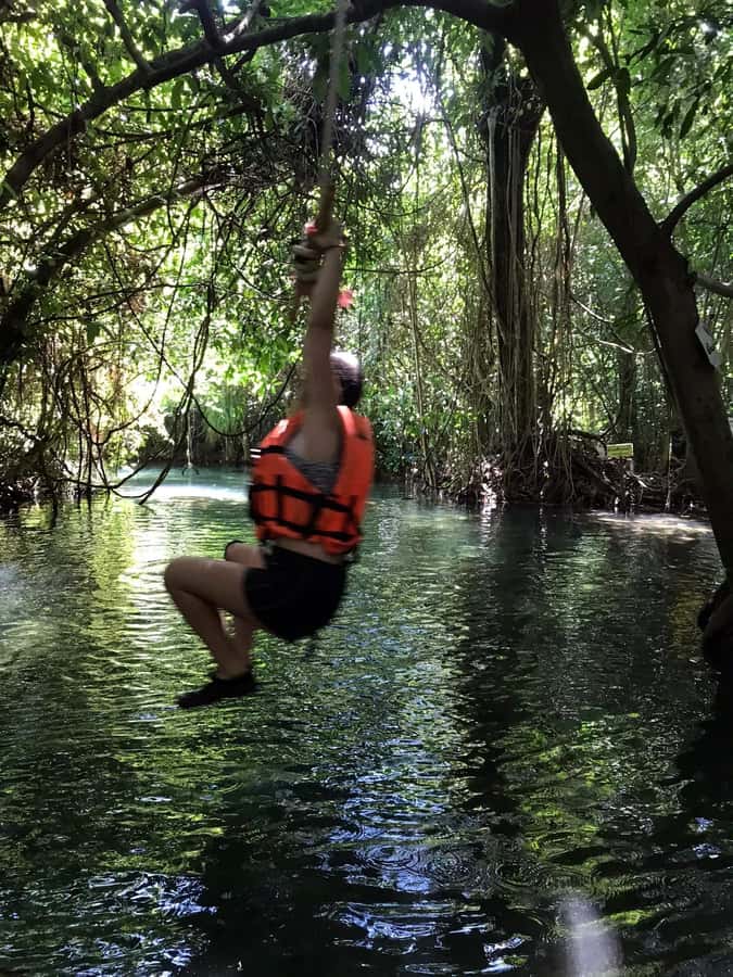 Krabi: Amazon Klong Srakaew Kayaking With Lunch - The crystal lagoon and time to swim