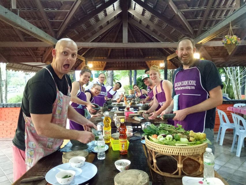 Krabi: Cooking Class at Thai Charm Cooking School with Meal - Pounding curry paste and learning the Thai flavor base