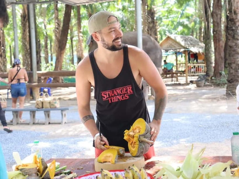 Krabi: Elephant Feeding Program with Food Preparation - Preparing fruit and vegetable cakes for the elephants