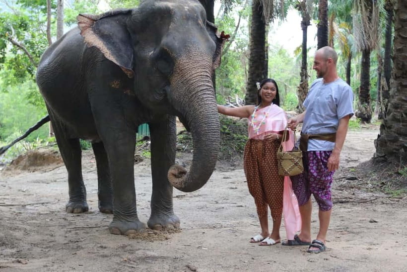Krabi: Elephant Feeding Program with Traditional Thai Dress - Taking photos in traditional costume