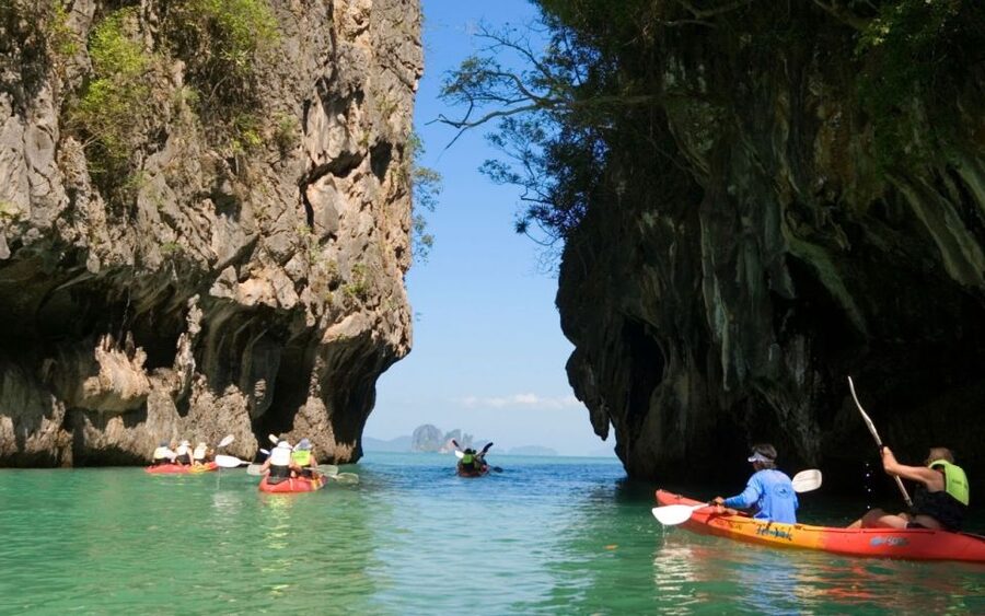 Krabi: Guided Kayaking Tour at Ao Thalane - Paddling through mangroves and canyons