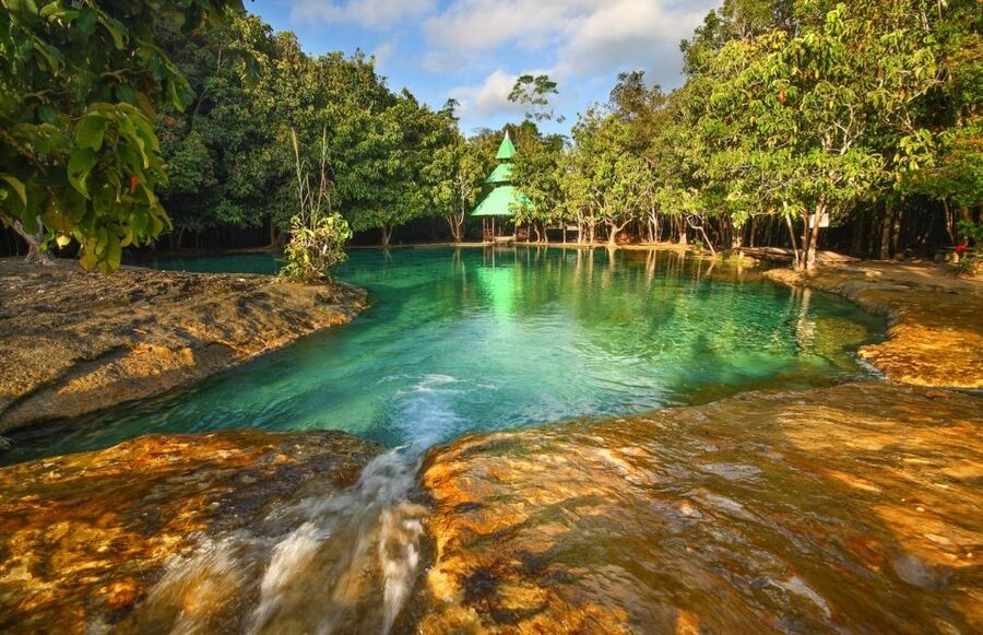 Krabi: Tiger Temple, Hot Springs & Crystal Pool Jungle Tour - Klong Thom’s 40°C hot stream waterfall