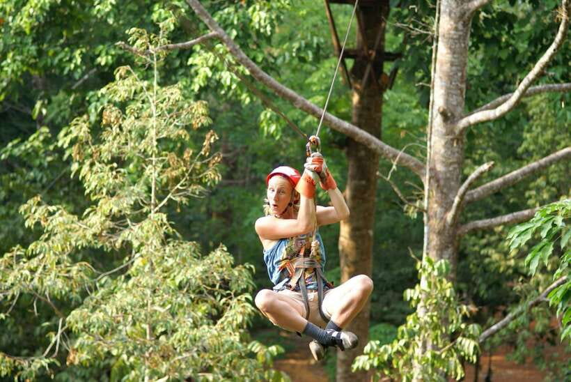 Krabi: Ziplining with Abseiling and Rock Climbing Options - Rock climbing with two instructors beside you