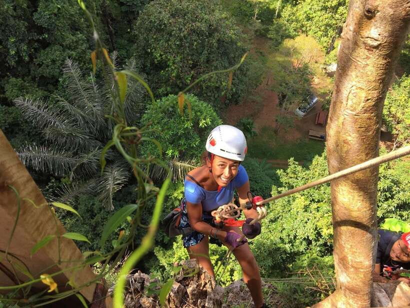 Krabi: Ziplining with Abseiling and Rock Climbing Options - The full-day option and the food break