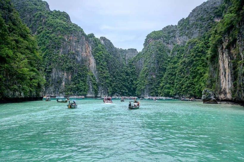 Phi Phi: Half Day Long Tail Boat to Maya Bay - Loh Samah Bay adds another cliffside view
