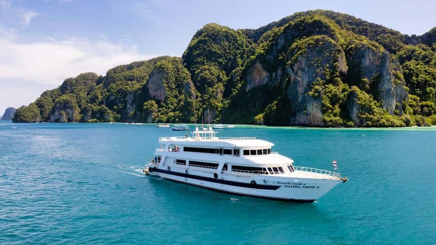 Phi Phi Island Highlights: Cruise, Snorkel & Buffet Lunch - Maya Bay and the first limestone views
