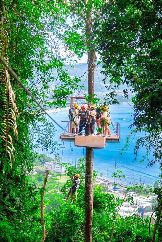 Phuket: Erawan Zipline Adventure with Ocean Views in Patong - The views over Patong Beach and the Andaman Sea
