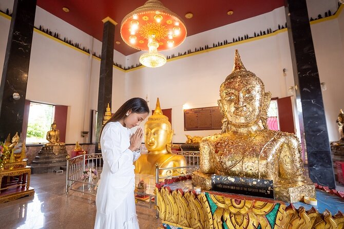 Phuket Giant Water Lilies & Temple Tour - Private & All-Inclusive - Wat Phra Thong and the half-buried golden Buddha