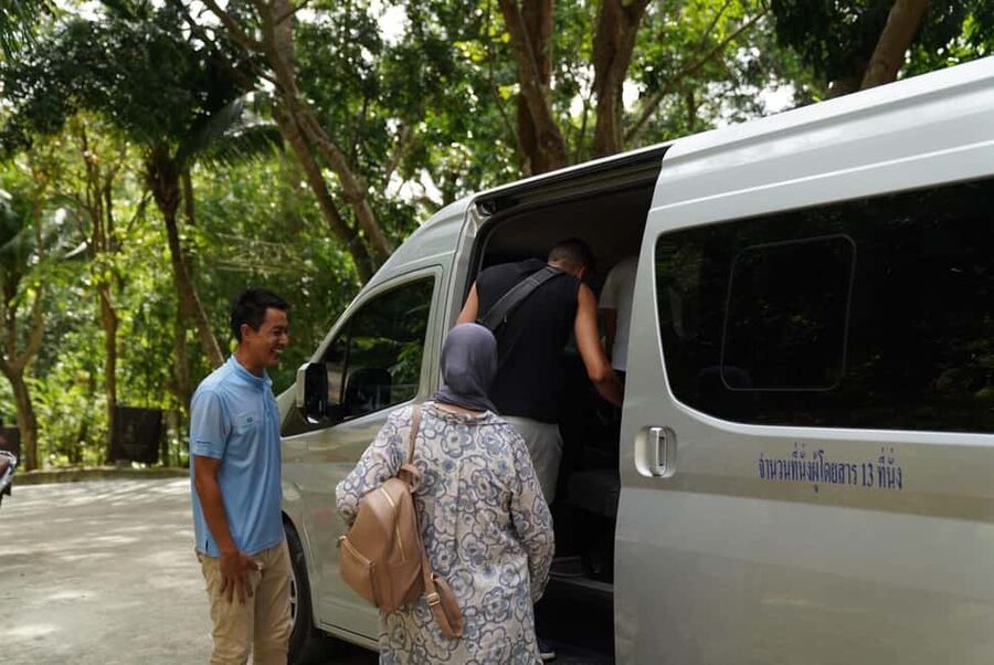 Phuket : Guided Tour to Elephant Sanctuary with Transfers - Preparing banana trees and fresh grass