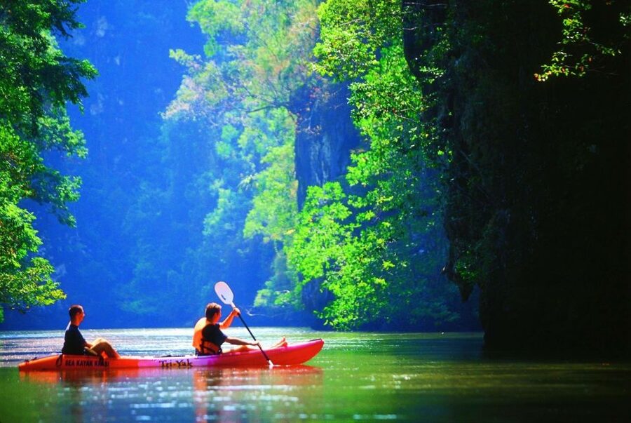 Sea Kayaking in Ao Thalane & Optional Full-Day Hong Island - Sunset, spring water, and a beach barbecue