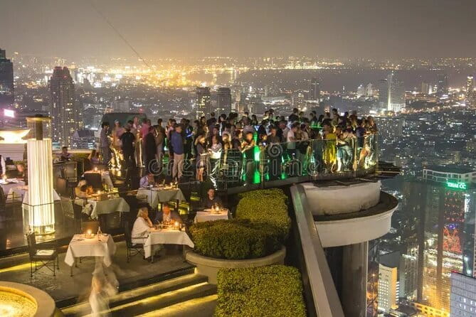 Sirocco Rooftop: "Hangover" Iconic Sky Dining Experience - The rooftop setting and Chao Phraya views