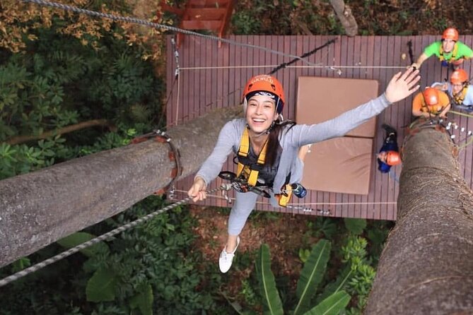 World B+ (Zipline 18 Platforms + Roller + Sky Walk with World Set Menu ) - The first zip lines and the 400-meter run
